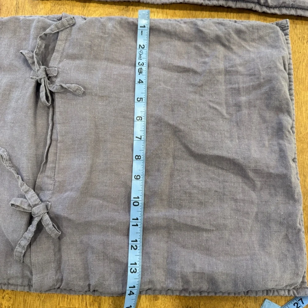 Restoration Hardware Quilted Purple Linen Pillow Covers Set of 2